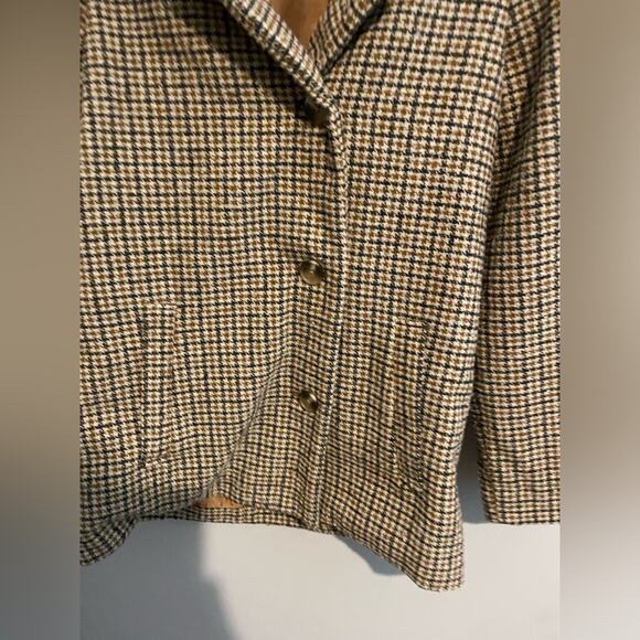 Old Navy Oversized Double Breasted Textured Houndstooth Blazer Size Small Brown - Picture 4 of 7